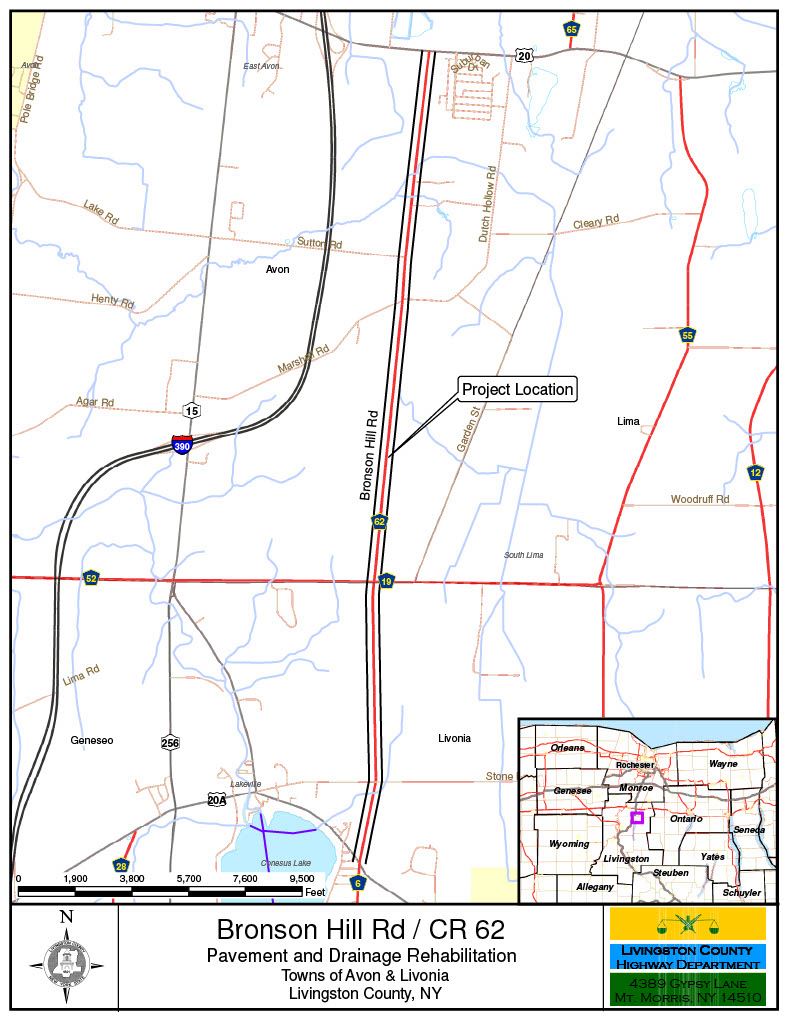 Project location map showing limits between US-20A and NY-5/US-20