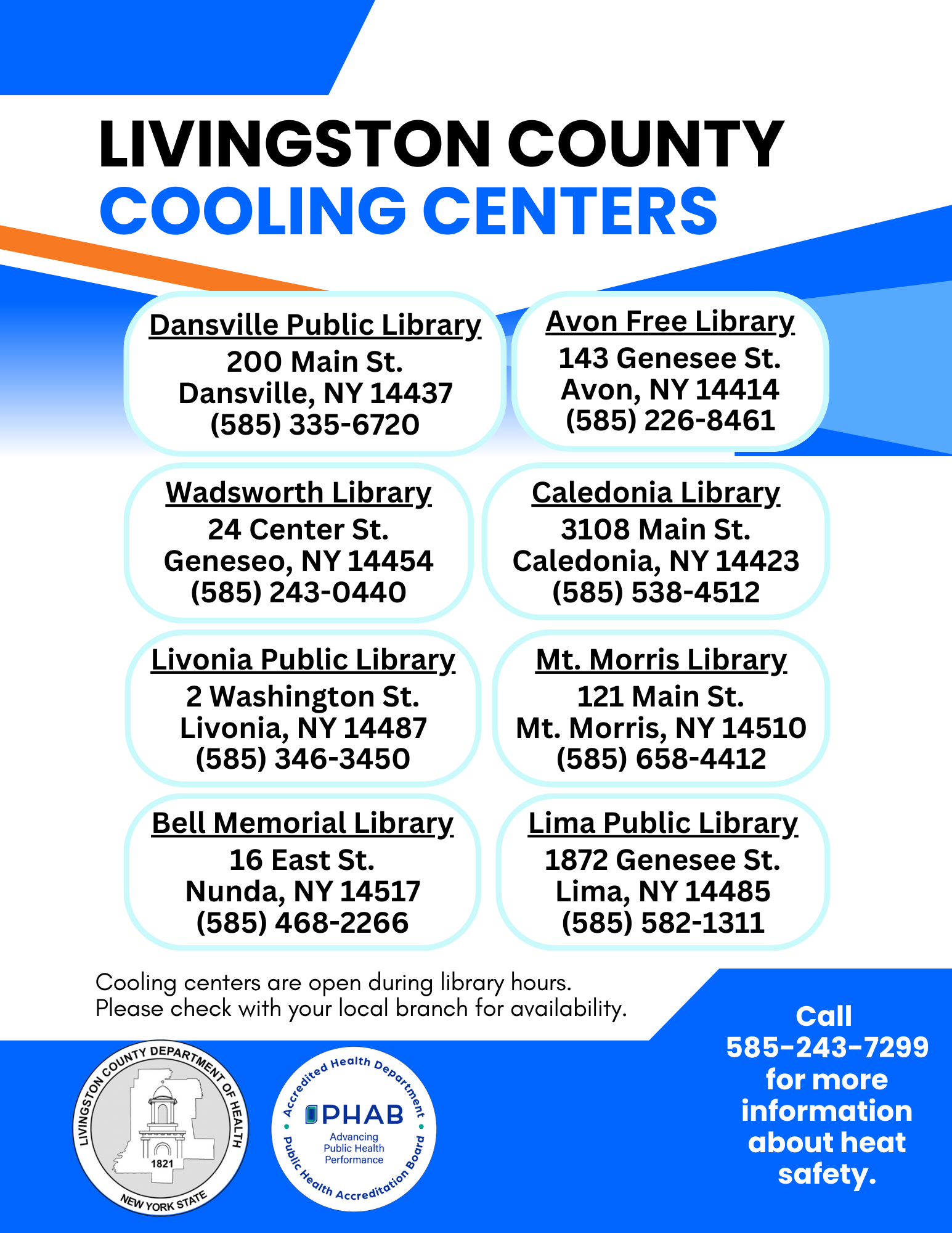 Cooling Centers Flyer 2025