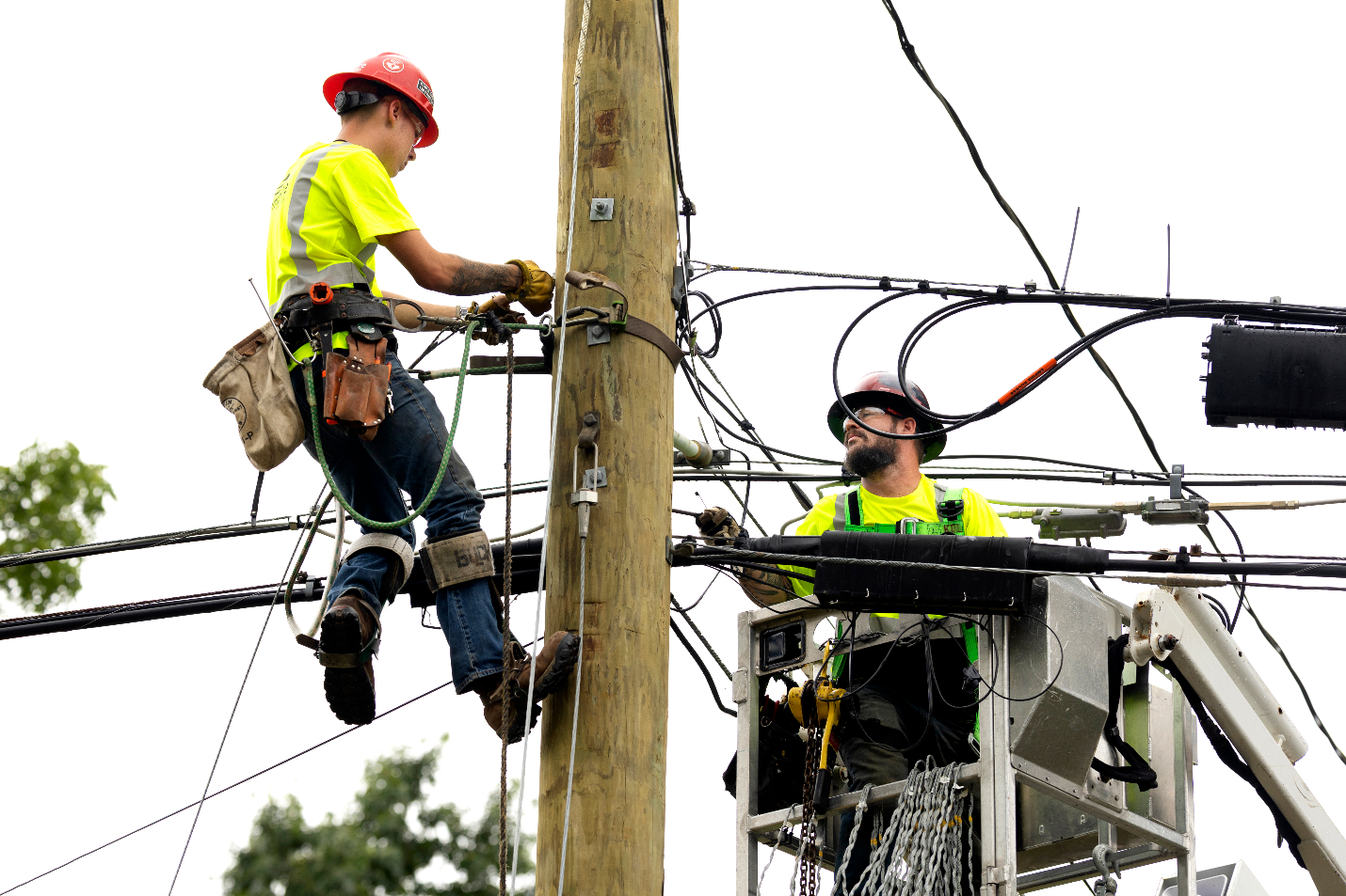 Light Up Livingston Pole Workers