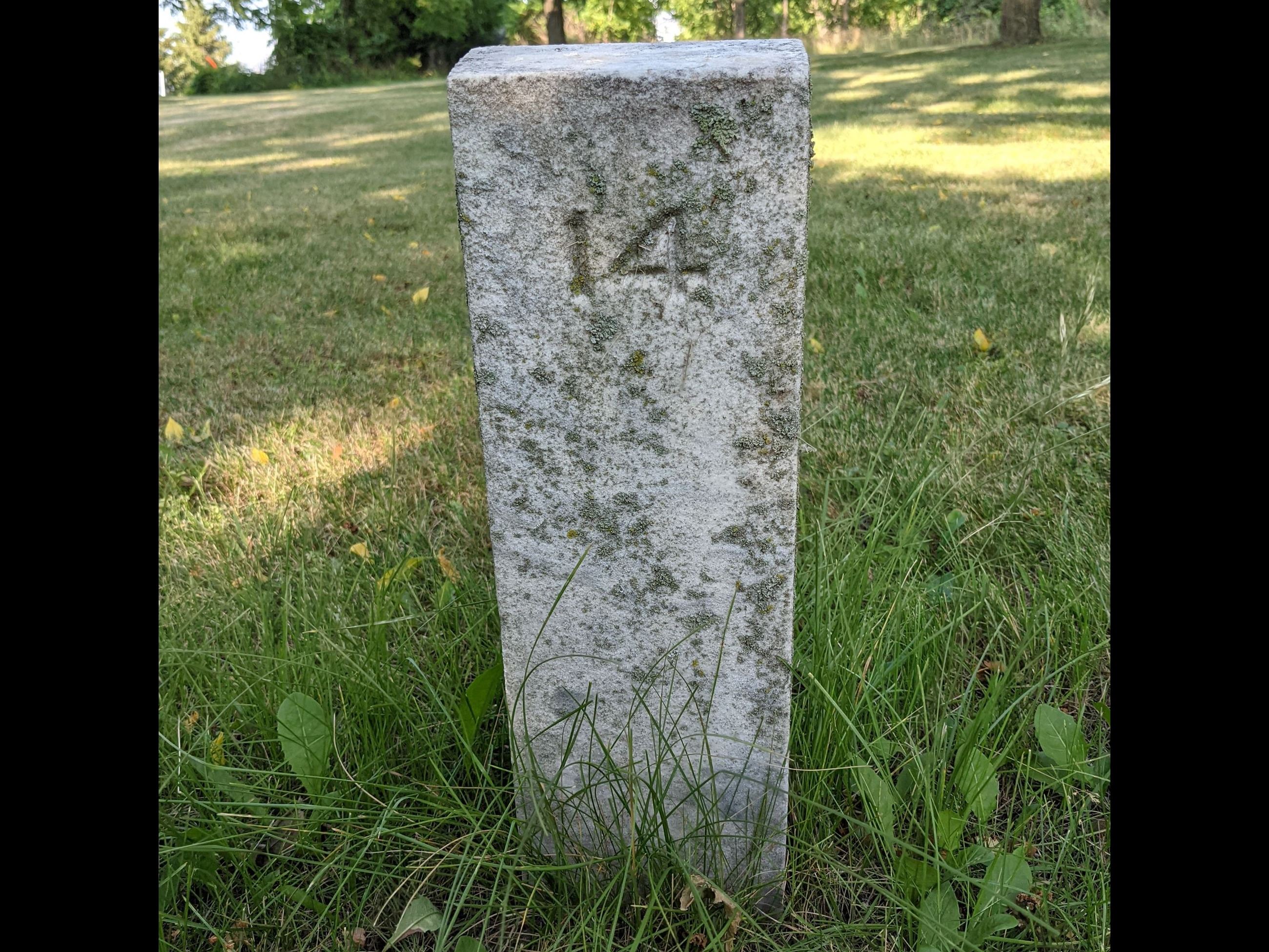 Grave number 14 in County Poorhouse Cemetery